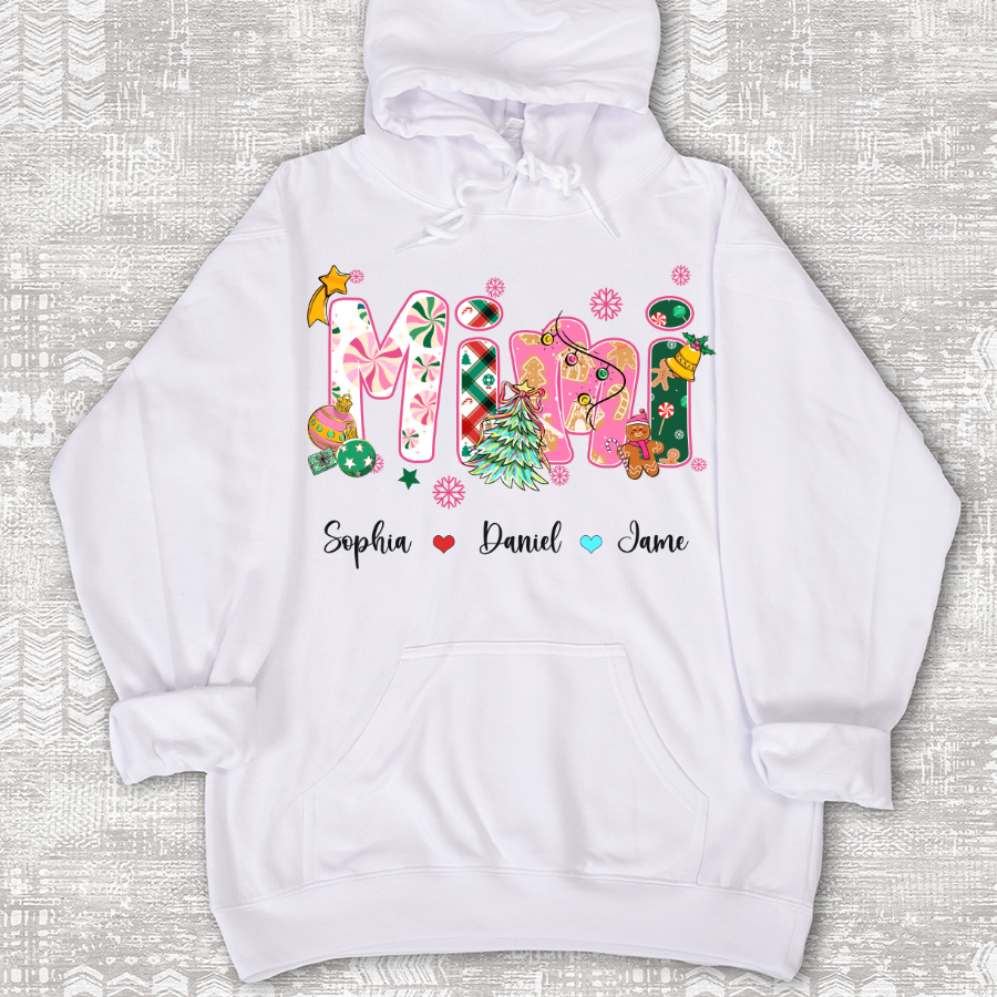Mimi and Grandkids Christmas Personalized Gift Shirt