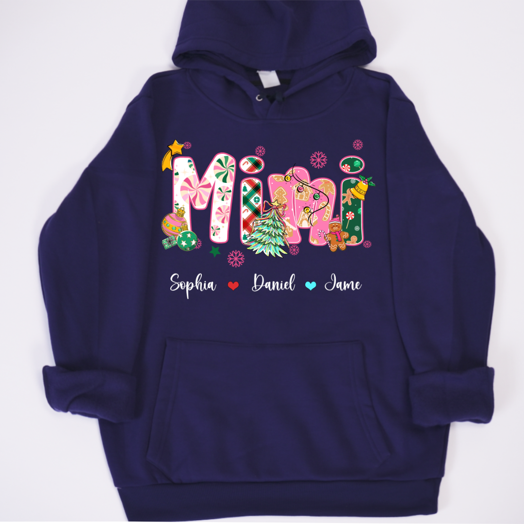 Mimi and Grandkids Christmas Personalized Gift Shirt
