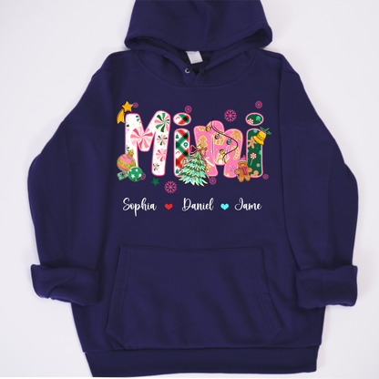 Mimi and Grandkids Christmas Personalized Gift Shirt