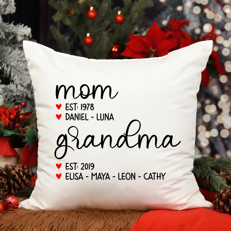 Mom Est Grandma Est And Kid  CTH01 Indoor Pillow