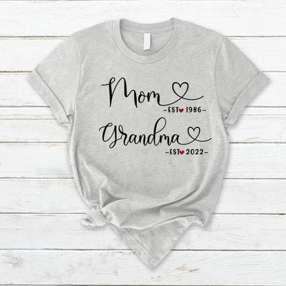 Mom heart est grandma heart est T-Shirt