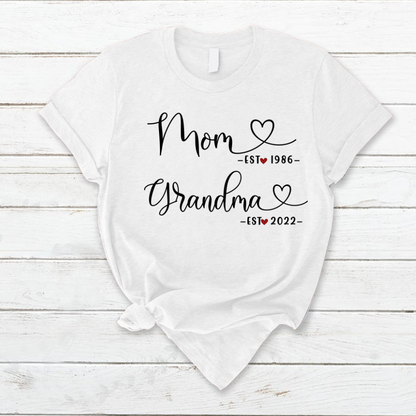 Mom heart est grandma heart est T-Shirt
