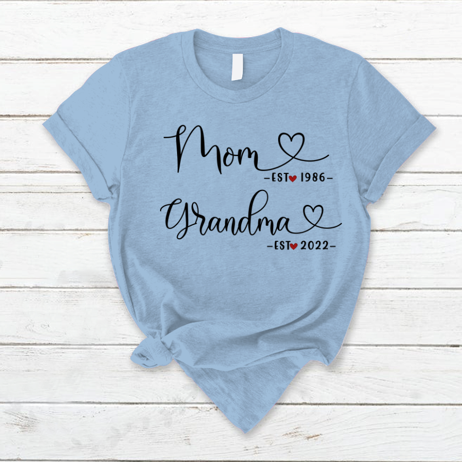 Mom heart est grandma heart est T-Shirt