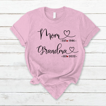 Mom heart est grandma heart est T-Shirt