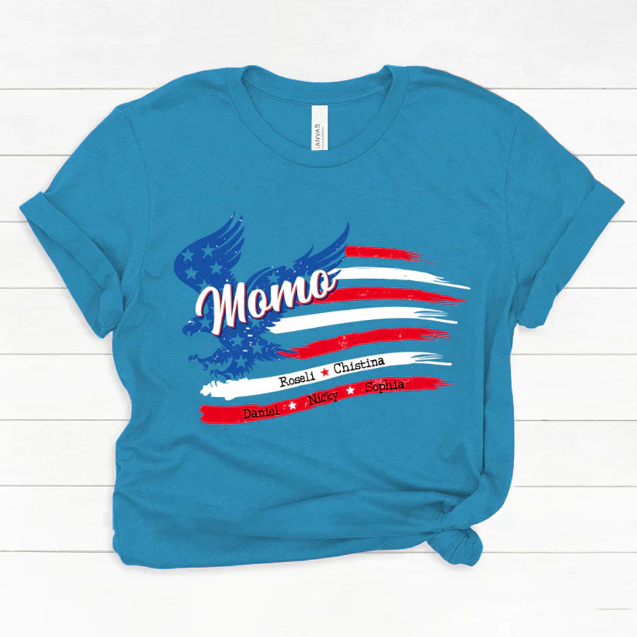 Momo With Grandkids Names 4th Of July CTL94 Classic Canvas