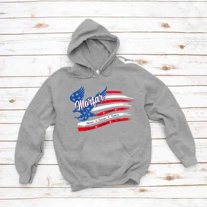 Morfar With Grandkids Names 4th Of July CTL94 Hoodie