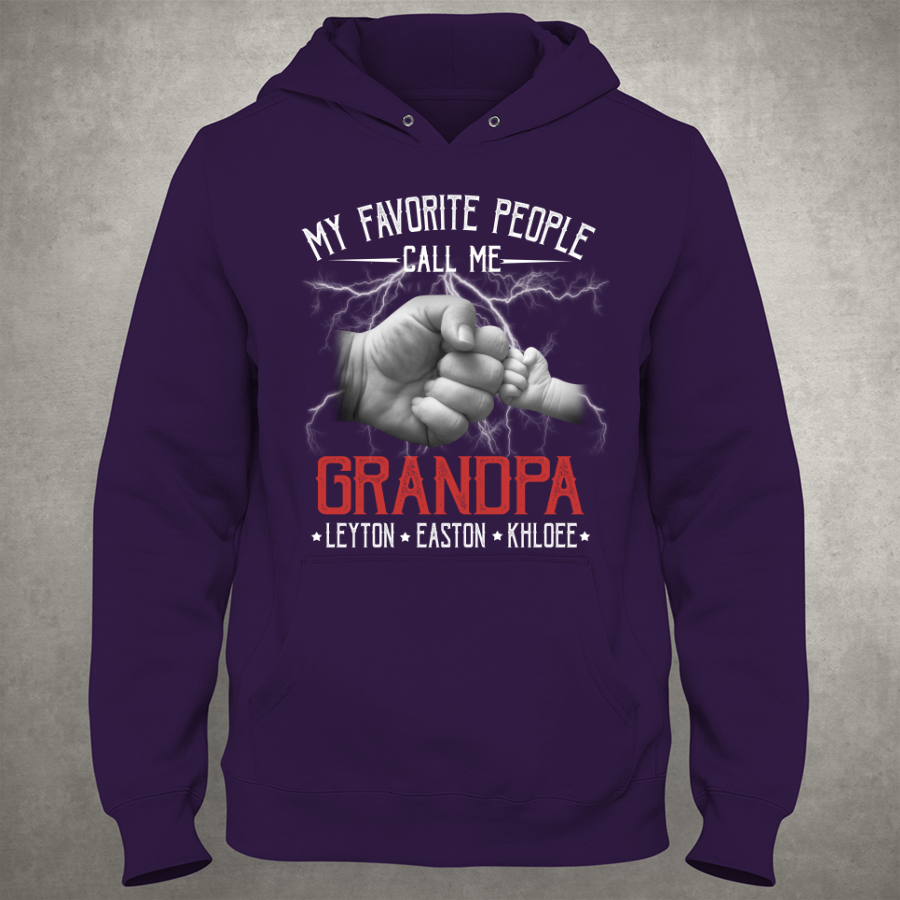 My Favorite People Call Me Grandpa Hands Lightning Hoodie
