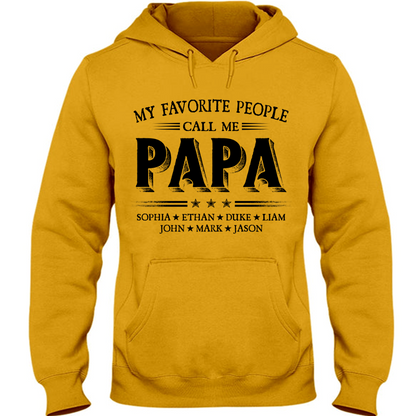 My Favorite People Call Me Papa With Kids Father's Day Hoodie