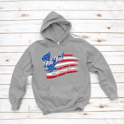 NaiNai With Grandkids Names 4th Of July CTL94 Hoodie