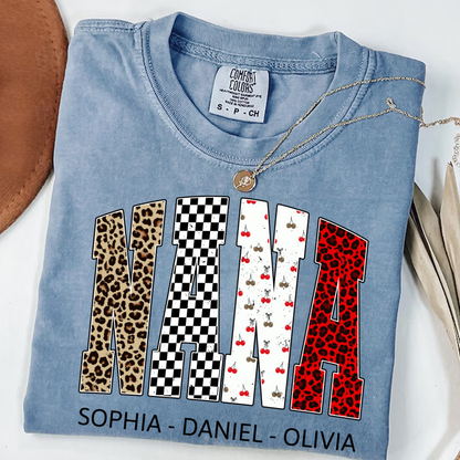 Nana Leopard Trendy Nana And Grandkids Personalized