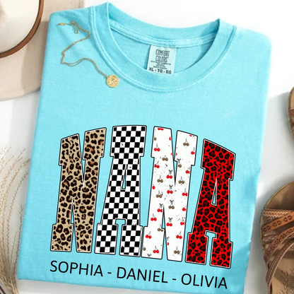 Nana Leopard Trendy Nana And Grandkids Personalized