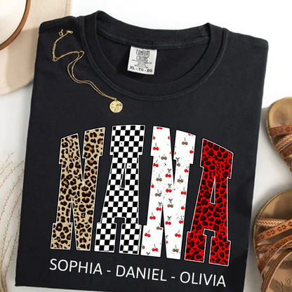 Nana Leopard Trendy Nana And Grandkids Personalized