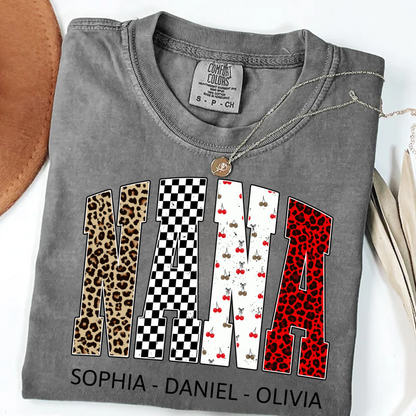 Nana Leopard Trendy Nana And Grandkids Personalized