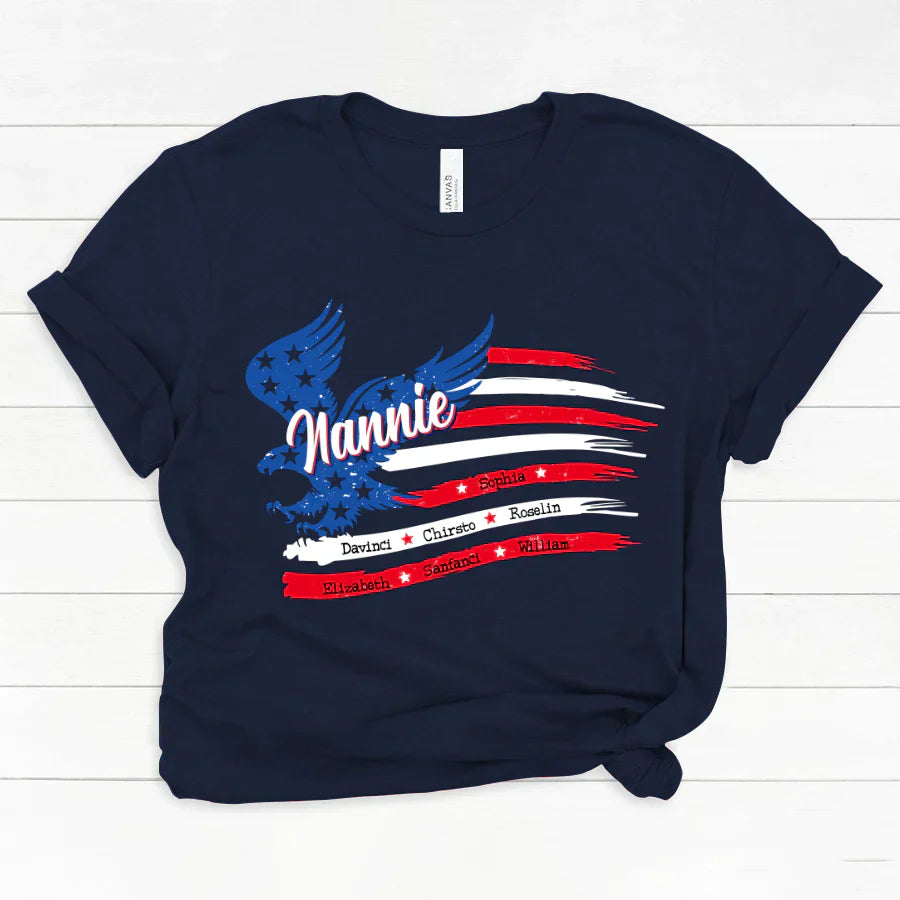 Nannie With Grandkids Names 4th Of July CTL94 Classic Canvas