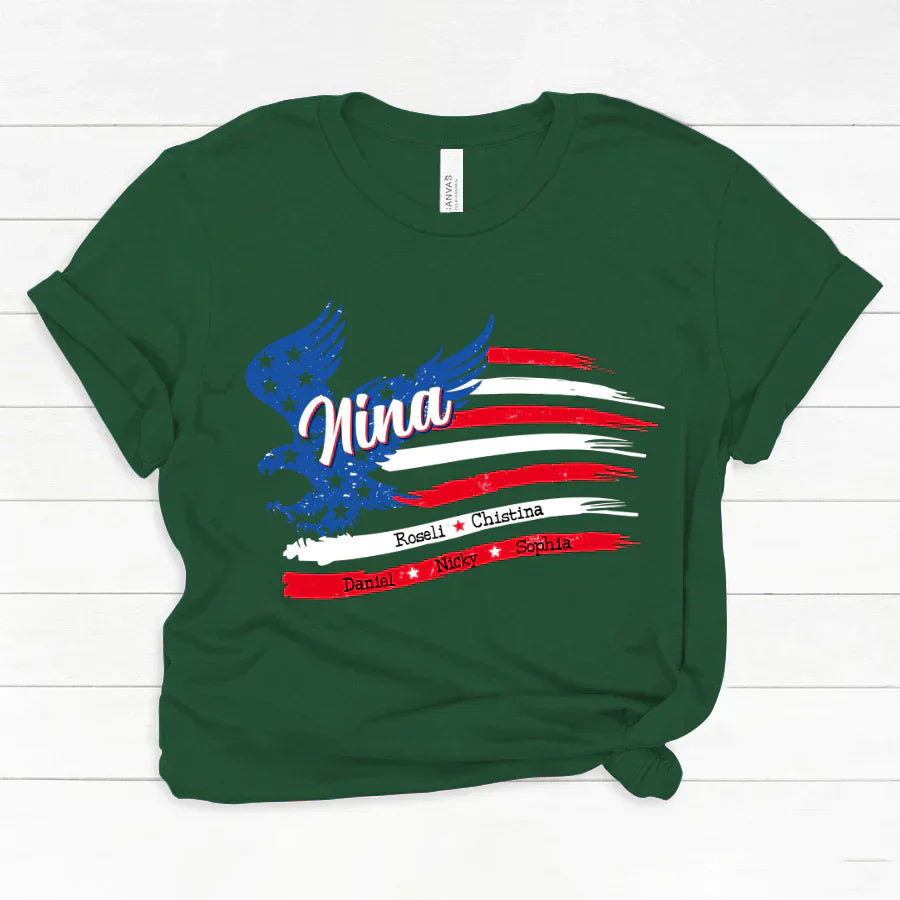 Nina With Grandkids Names 4th Of July CTL94 Classic Canvas