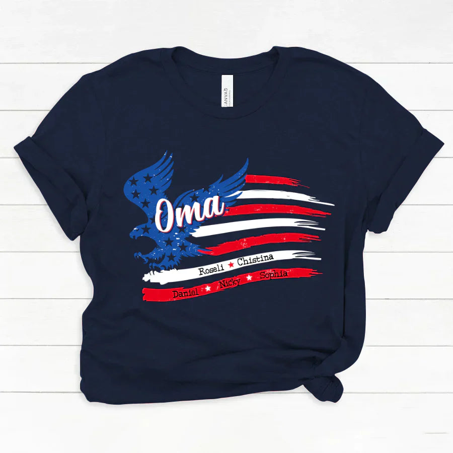 Oma With Grandkids Names 4th Of July CTL94 Classic Canvas