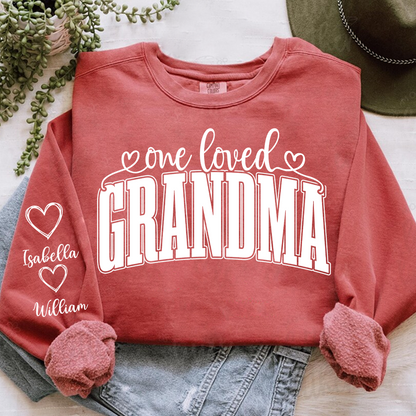 One Loved Grandma, Custom Grandma and Grandkids Name Christmas Gift Shirt