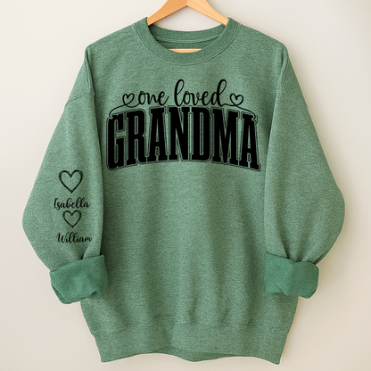 One Loved Grandma, Custom Grandma and Grandkids Name Christmas Gift Shirt