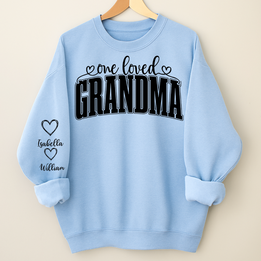 One Loved Grandma, Custom Grandma and Grandkids Name Christmas Gift Shirt