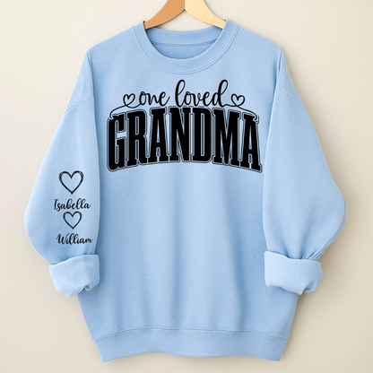 One Loved Grandma, Custom Grandma and Grandkids Name Christmas Gift Shirt
