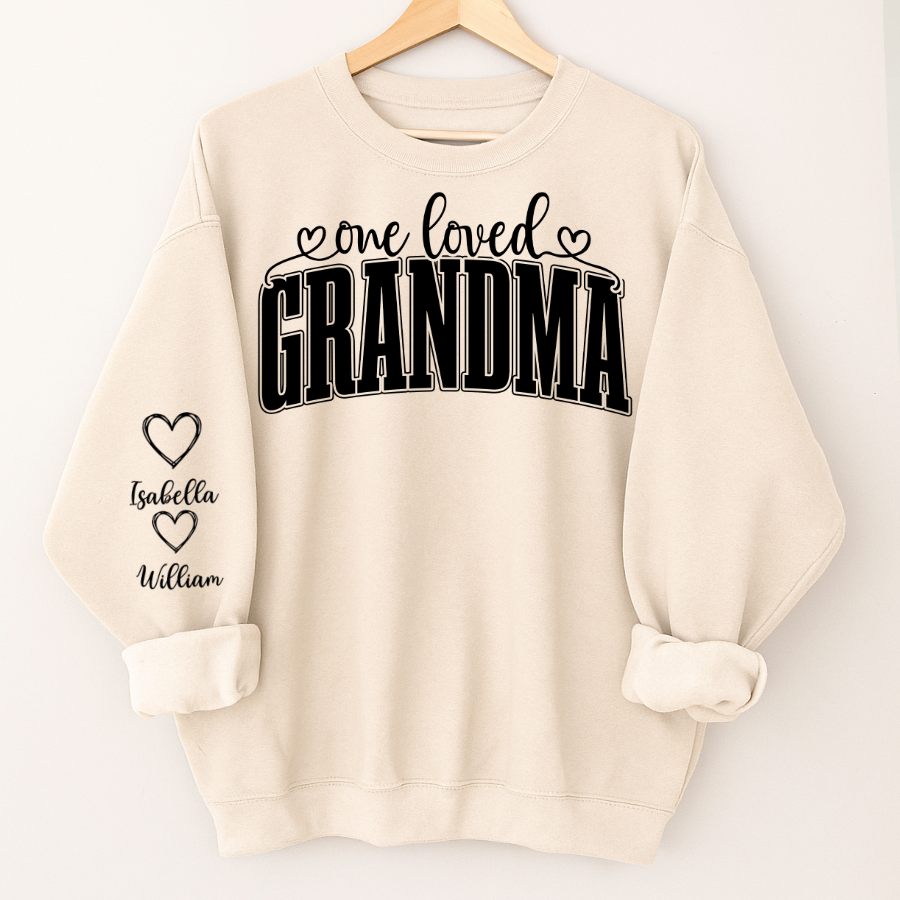 One Loved Grandma, Custom Grandma and Grandkids Name Christmas Gift Shirt
