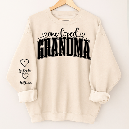 One Loved Grandma, Custom Grandma and Grandkids Name Christmas Gift Shirt