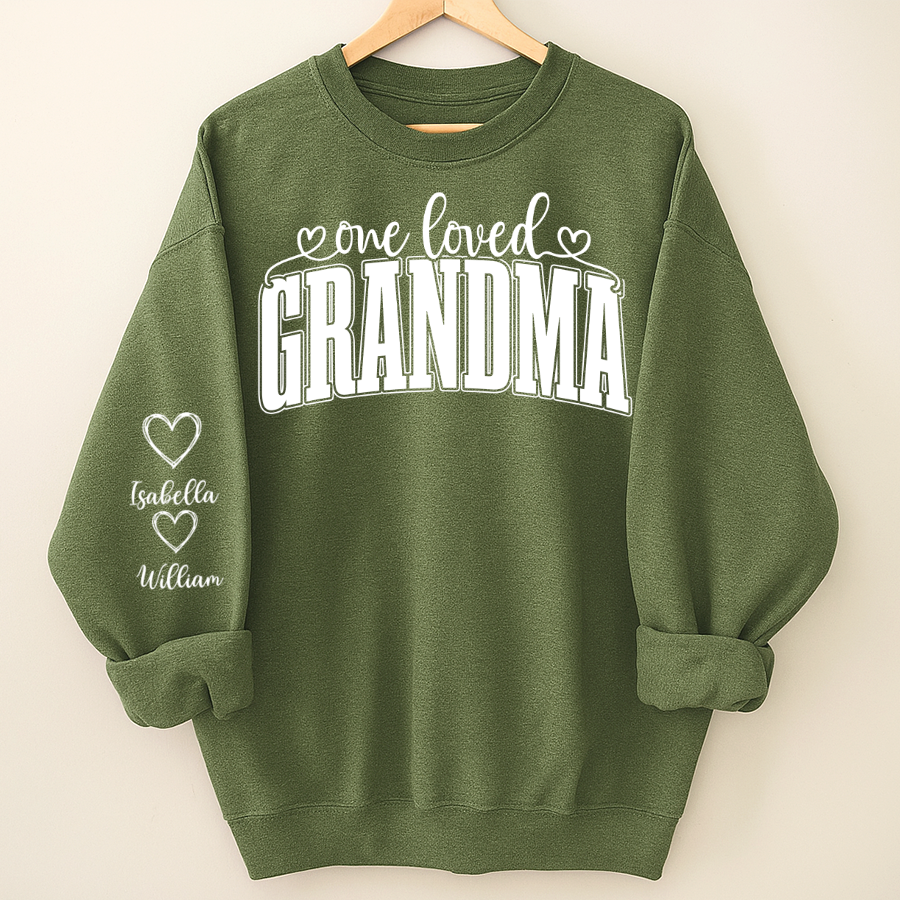 One Loved Grandma, Custom Grandma and Grandkids Name Christmas Gift Shirt