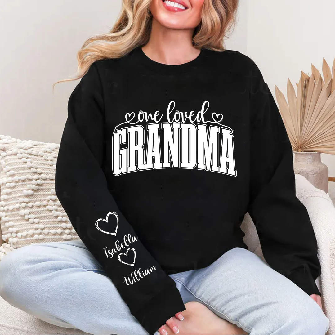 One Loved Grandma, Custom Grandma and Grandkids Name Christmas Gift Shirt
