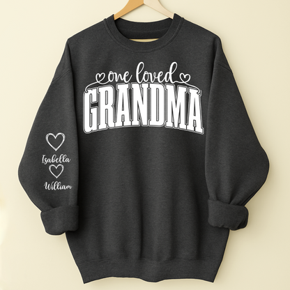 One Loved Grandma, Custom Grandma and Grandkids Name Christmas Gift Shirt