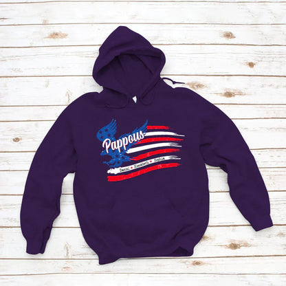 Pappous With Grandkids Names 4th Of July CTL94 Hoodie