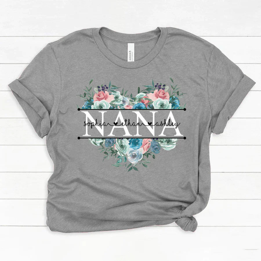 Pastel Peony Rose Nana And Grandkids CTH01 Classic Canvas