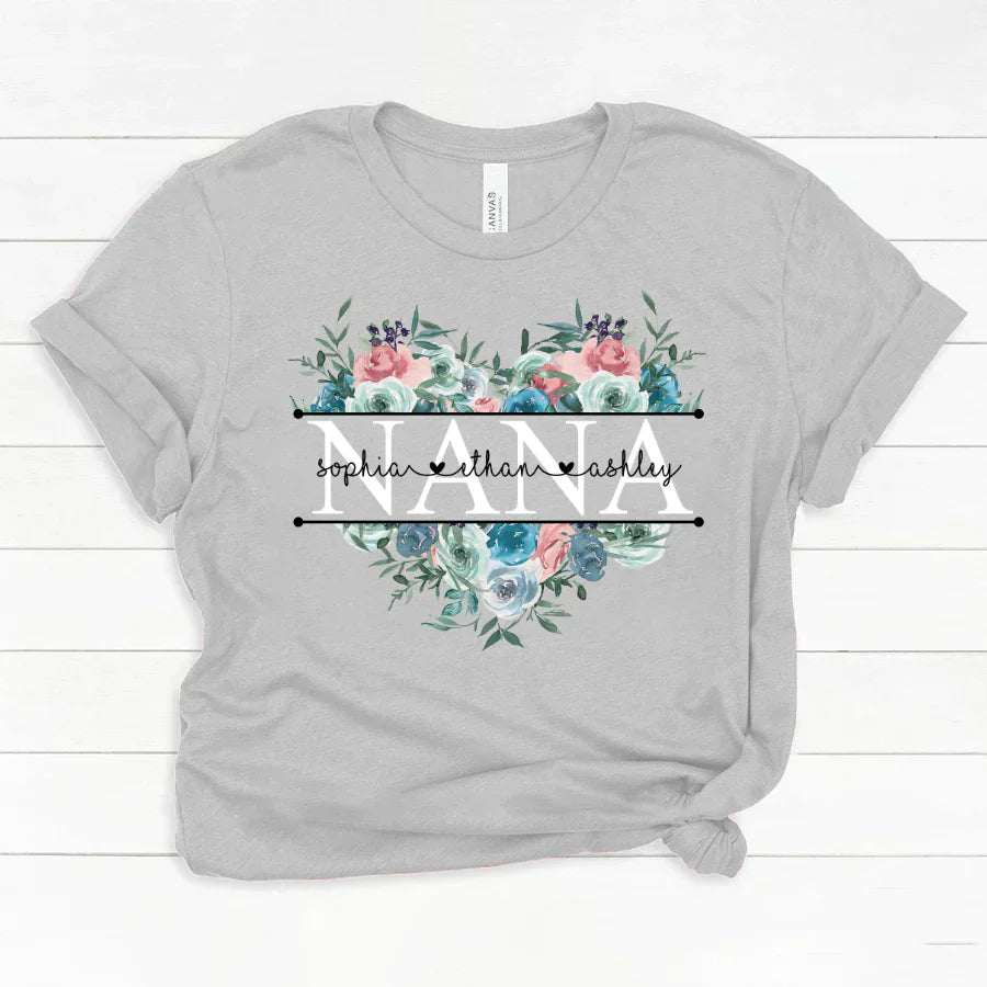 Pastel Peony Rose Nana And Grandkids CTH01 Classic Canvas