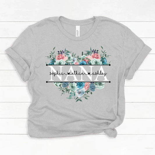 Pastel Peony Rose Nana And Grandkids CTH01 Classic Canvas