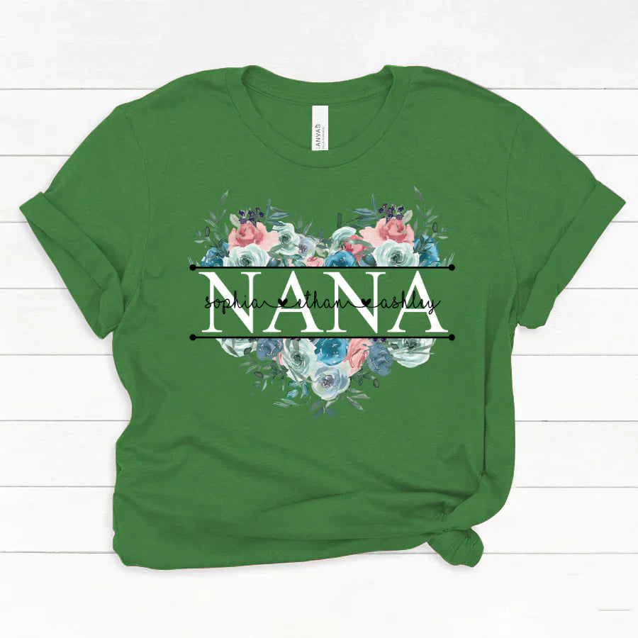 Pastel Peony Rose Nana And Grandkids CTH01 Classic Canvas
