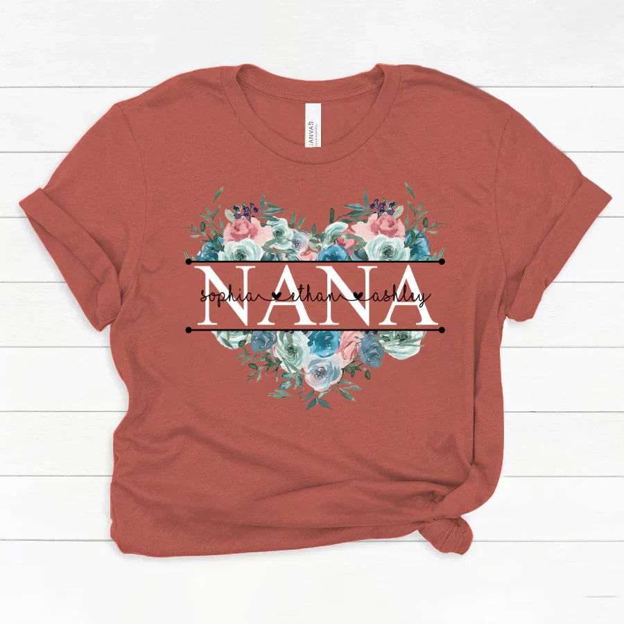 Pastel Peony Rose Nana And Grandkids CTH01 Classic Canvas