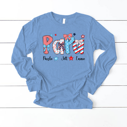 Patriotic American Flag Papa Custom Papa And Grandkids Father's Day Gift Independence Day