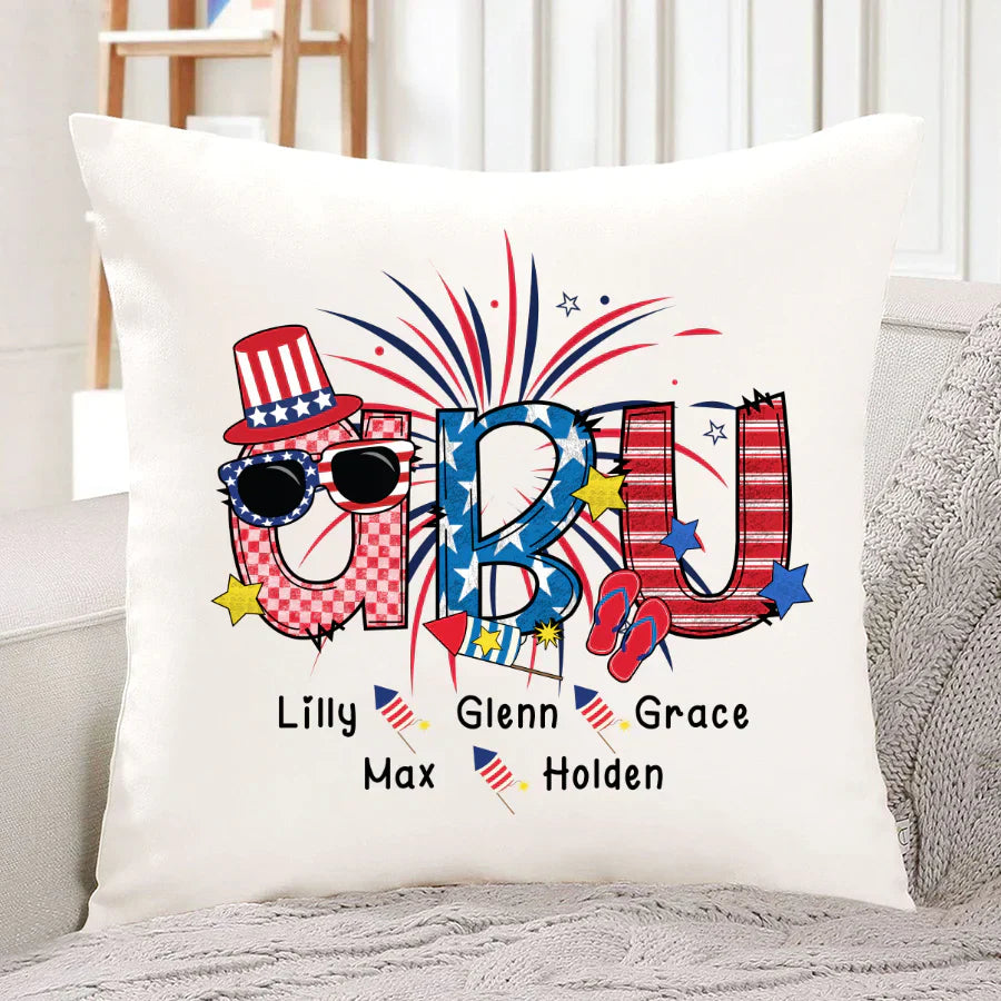 Patriotic Doodle 4th Of July Abu And Grandkid CTH01 Indoor Pillow