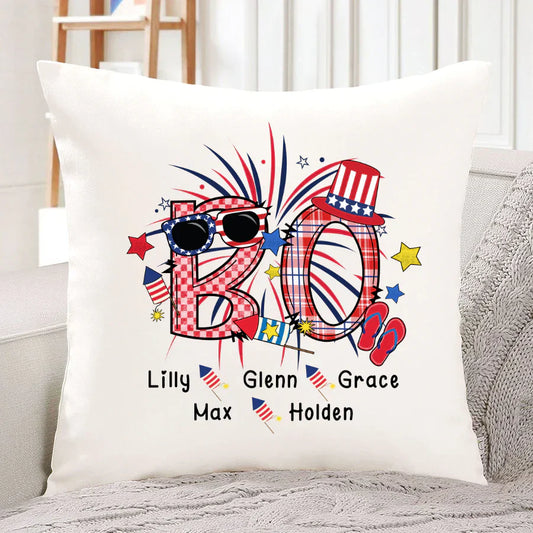 Patriotic Doodle 4th Of July BO And Grandkid CTH01 Indoor Pillow