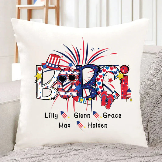 Patriotic Doodle 4th Of July Babci And Grandkid CTH01 Indoor Pillow