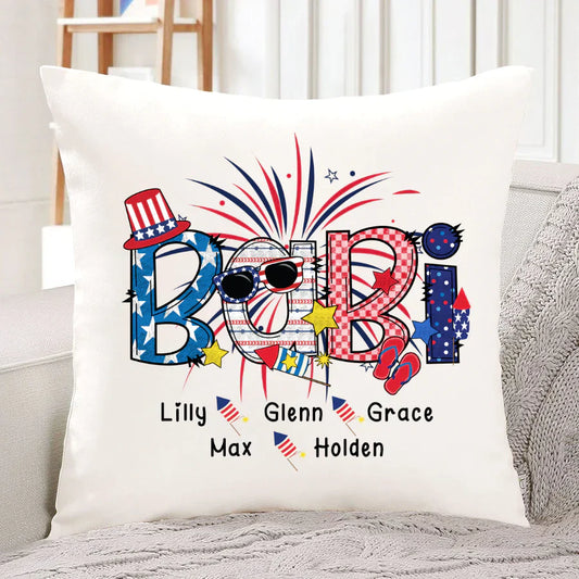 Patriotic Doodle 4th Of July Babi And Grandkid CTH01 Indoor Pillow