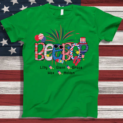 Patriotic Doodle 4th Of July Beebop And Grandkid CTH01 T-Shirt