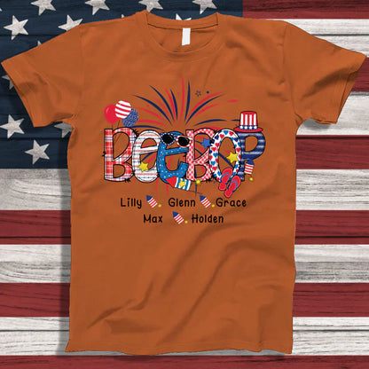 Patriotic Doodle 4th Of July Beebop And Grandkid CTH01 T-Shirt