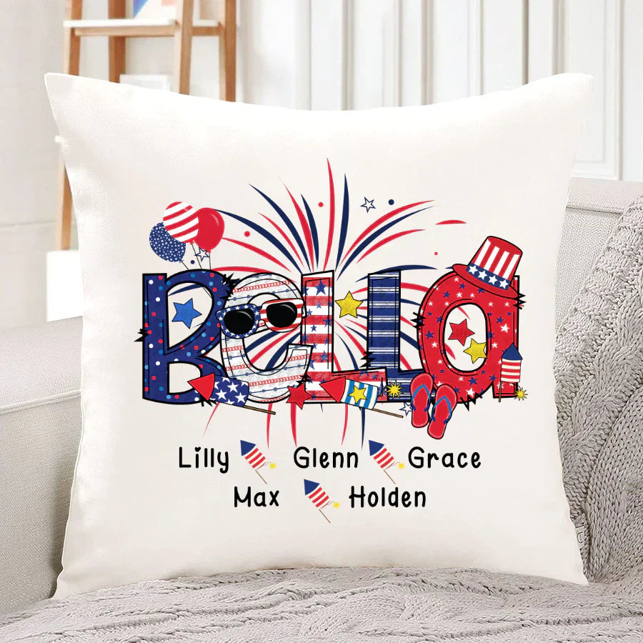 Patriotic Doodle 4th Of July Bella And Grandkid CTH01 Indoor Pillow