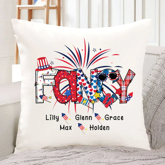 Patriotic Doodle 4th Of July Fancy And Grandkid CTH01 Indoor Pillow