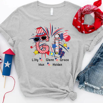 Patriotic Doodle 4th Of July Gi And Grandkid CTH01 T-Shirt