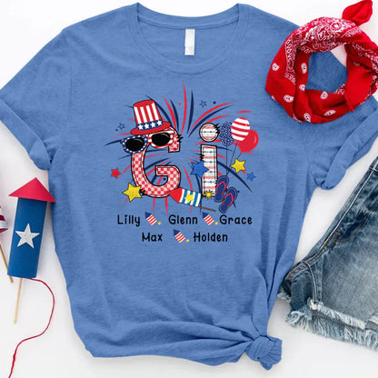 Patriotic Doodle 4th Of July Gi And Grandkid CTH01 T-Shirt