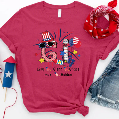 Patriotic Doodle 4th Of July Gi And Grandkid CTH01 T-Shirt