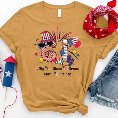 Patriotic Doodle 4th Of July Gi And Grandkid CTH01 T-Shirt