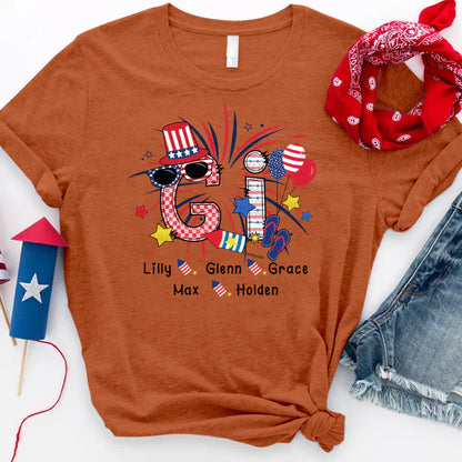 Patriotic Doodle 4th Of July Gi And Grandkid CTH01 T-Shirt