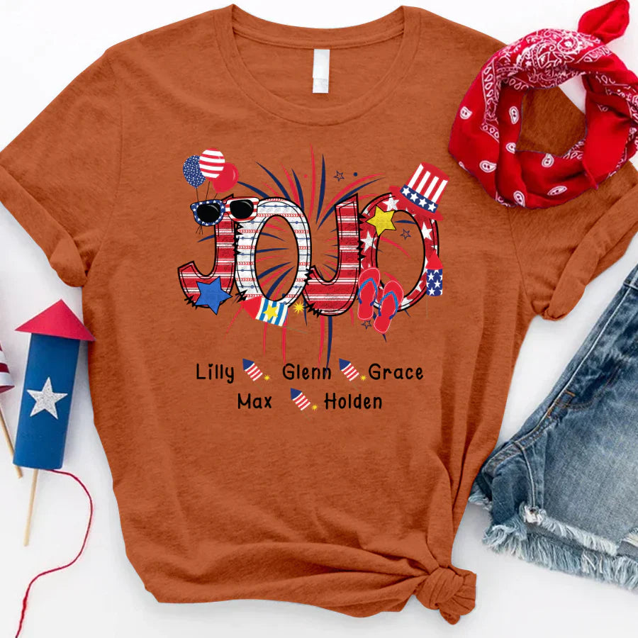 Patriotic Doodle 4th Of July JoJo And Grandkid CTH01 T-Shirt